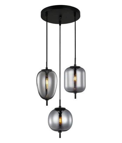 PINO: Interior Smokey Black Mirror Finish Pendant Lights