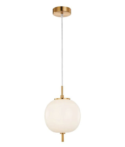 PINO: Interior Opal Matte Mirror Finish Glass Round Pendant Lights