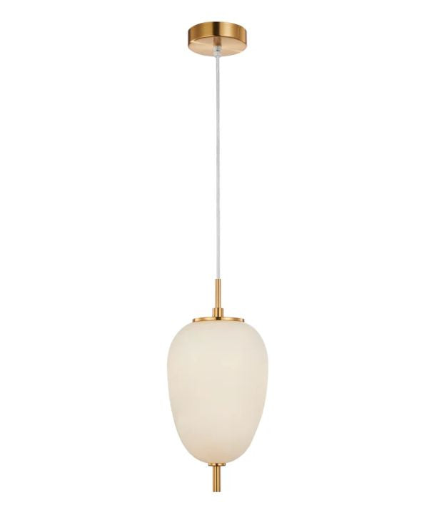 PINO: Interior Opal Matte Mirror Finish Glass Oval Pendant Lights