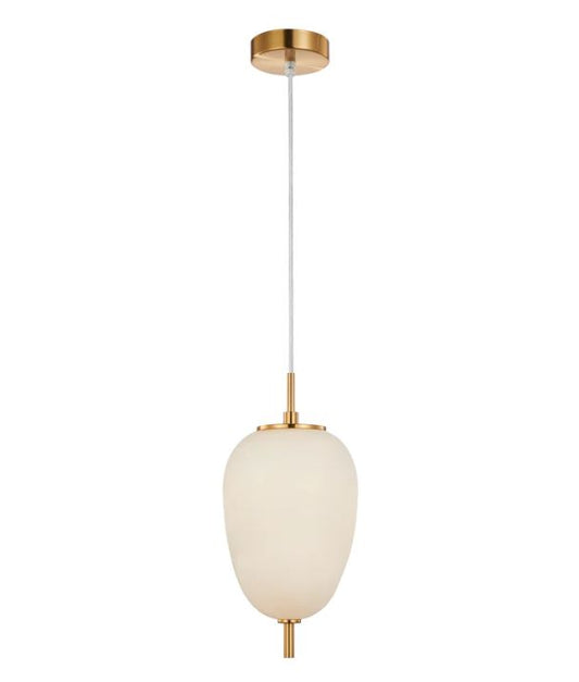 PINO: Interior Opal Matte Mirror Finish Glass Oval Pendant Lights