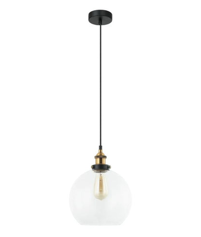 PESINI: Interior Wine Amber Glass & Antique Brass Highlight Pendant Light