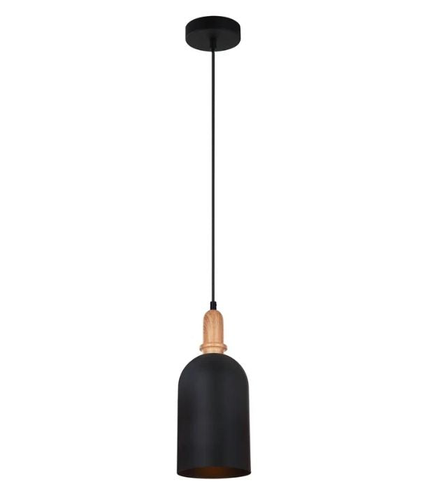 HORTEN: Scandinavian Oblong Shape Pendant Light - Black