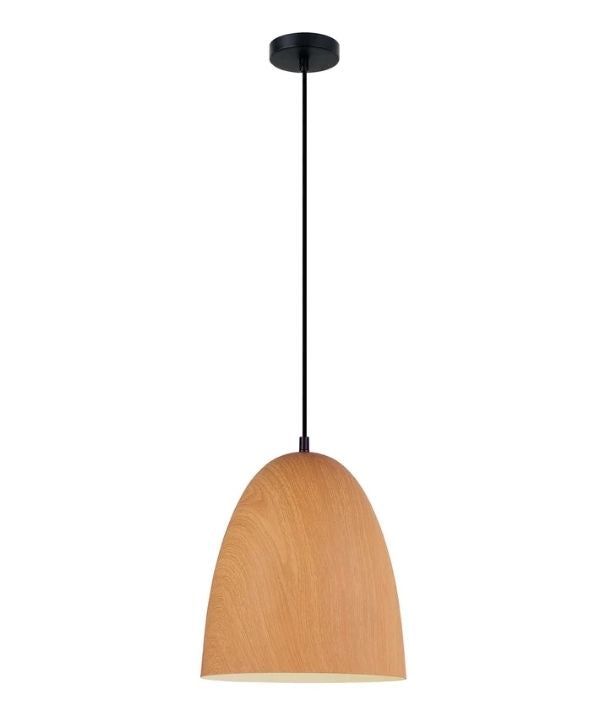 LIGNA: Retro Replica Wood Oblong Pendant Light - Cherry Cinnamon