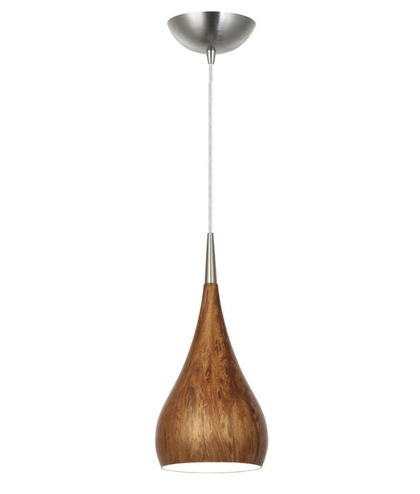 ZARA: Modern Bell Shape Pendant Lights - Burl Wood