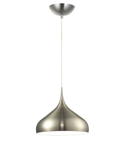 ZARA: Modern Dome Shape Pendant Light - Satin NIckel