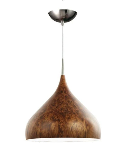 ZARA: Modern Dome Shape Pendant Light - Burl Wood