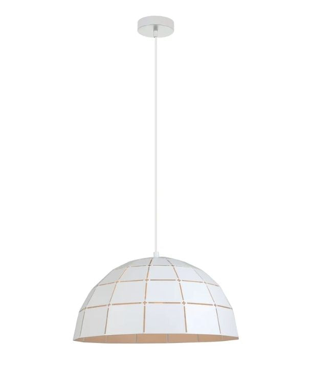 ARMIS7: Retro Tiled Dome Shape Pendant Lights - Matte White