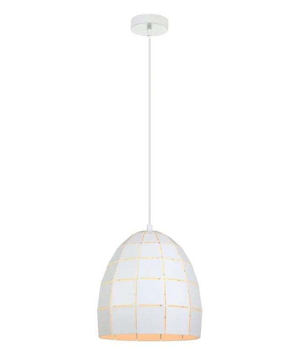 ARMIS4: Retro Tiled Ellipse Shape Pendant Lights - Matte White