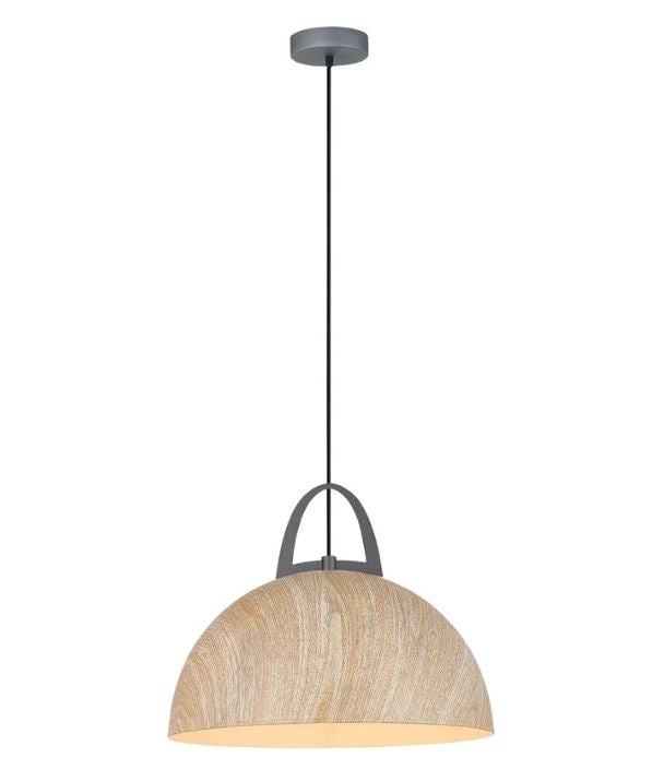 LEGNA: Retro Replica Wood Dome Shape Pendant Light