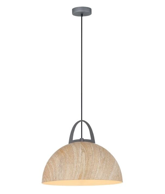 LEGNA: Retro Replica Wood Dome Shape Pendant Light