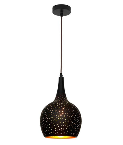 CELESTE1A: Bohemian Rustic Embossed Bell Shape Pendant Light