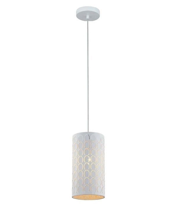 MODELLO: Modern Embossed Oblong Shape Pendant Light - White