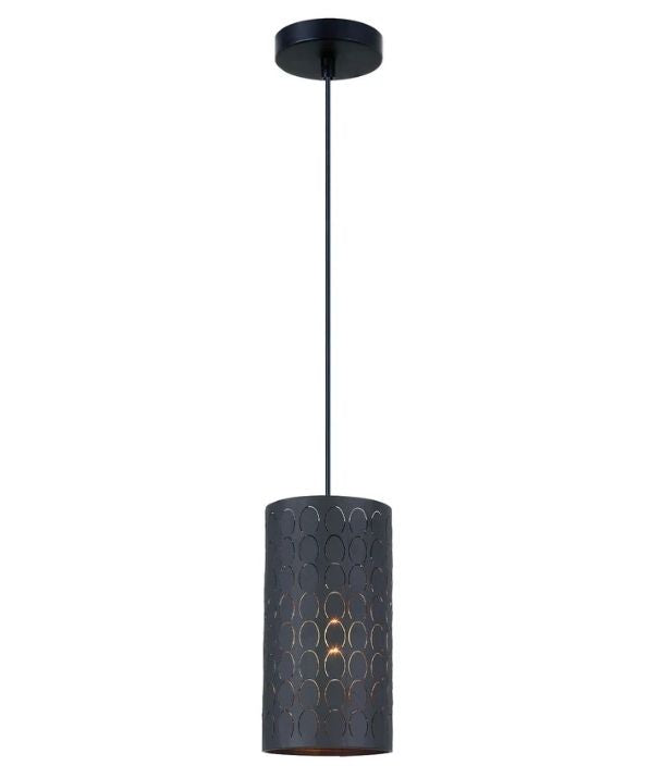 MODELLO: Modern Embossed Oblong Shape Pendant Light - Black