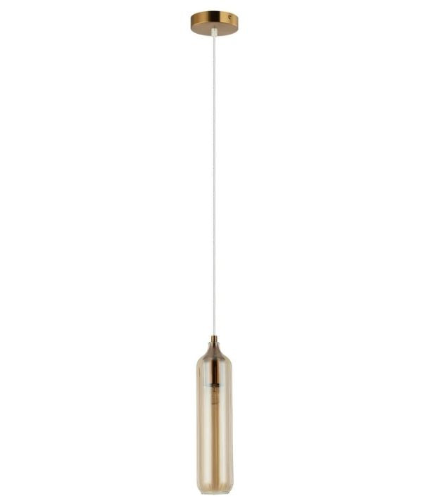 MANGA: Interior Glass Cylinder Pendant Light - Amber