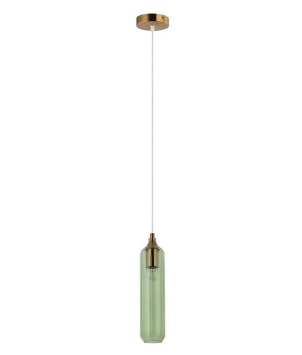 MANGA: Interior Glass Cylinder Pendant Light - Green