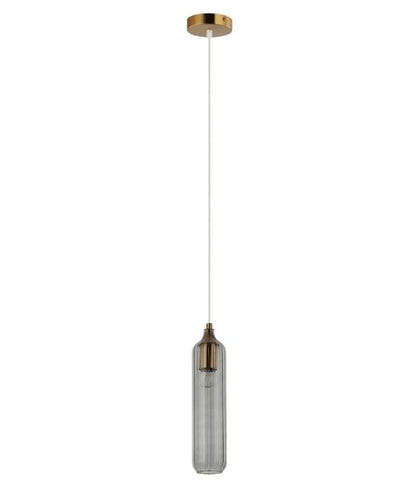 MANGA: Interior Glass Cylinder Pendant Light - Smokey Black