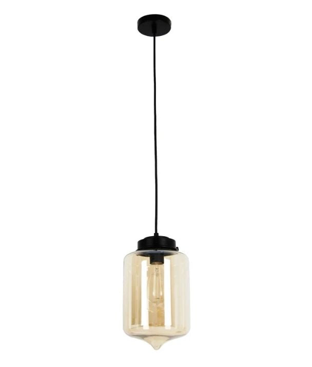 MASON4: Modern Retro Tipped Glass Pendant Light - Amber
