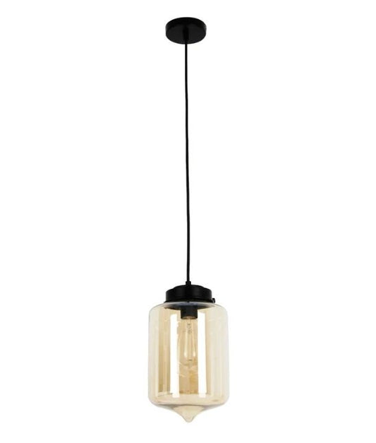 MASON4: Modern Retro Tipped Glass Pendant Light - Amber