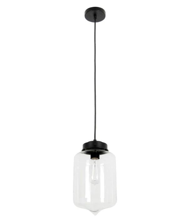 MASON: Modern Retro Tipped Glass Pendant Light - Clear