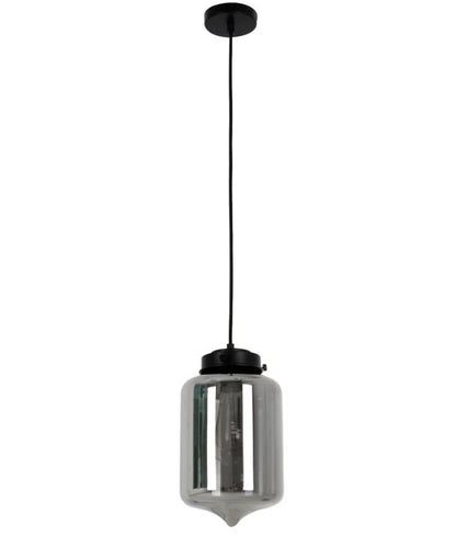 MASON: Modern Retro Tipped Glass Pendant Light - Smokey Black