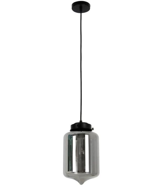 MASON: Modern Retro Tipped Glass Pendant Light - Smokey Black