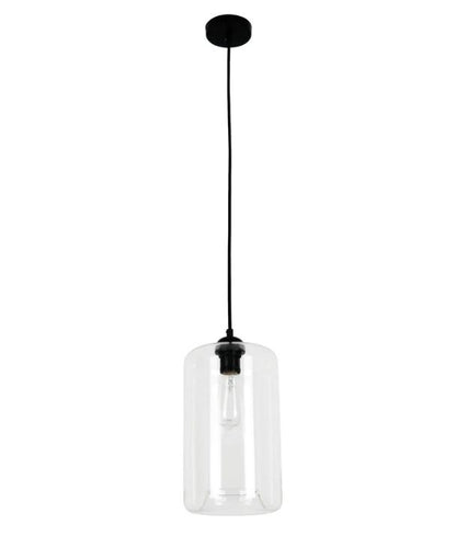 MASON: Modern Retro Oblong Glass Pendant Light - Clear