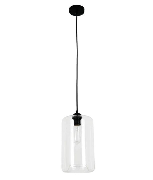 MASON: Modern Retro Oblong Glass Pendant Light - Clear