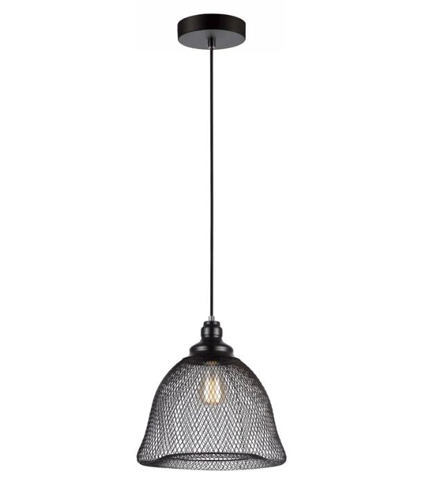 CHEVEUX: Industrial Black Mesh Bell Pendant Light