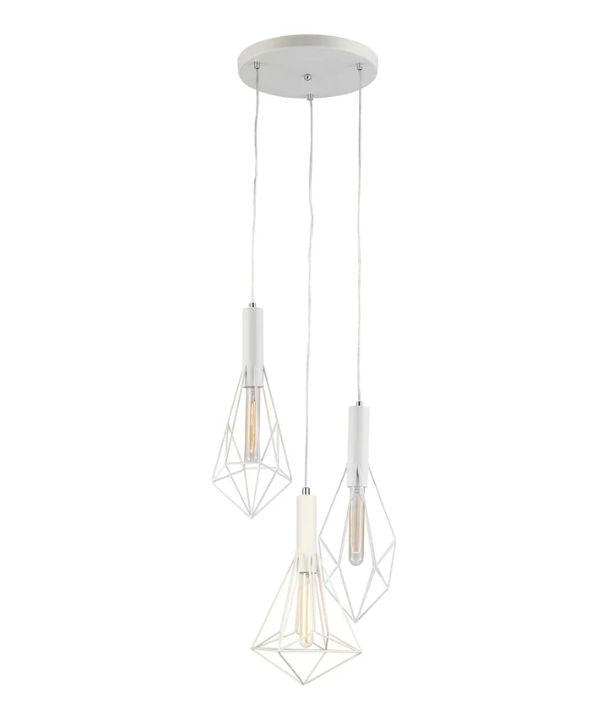 WHITEBAND Pendant Light 3x Bird Cage With Round Base