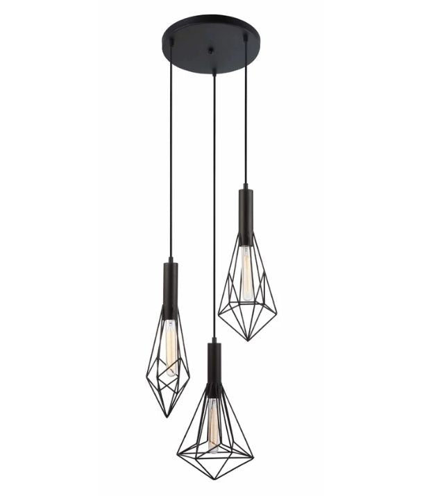 BLACKBAND Pendant Light 3x Bird Cage With Round Base
