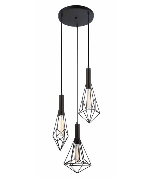 BLACKBAND Pendant Light 3x Bird Cage With Round Base