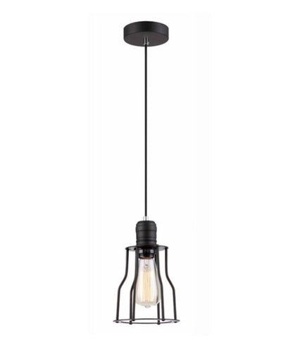 BLACKBAND: Industrial Black Angled Bird Cage Pendant Light
