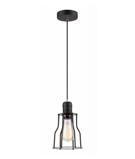 BLACKBAND: Industrial Black Angled Bird Cage Pendant Light