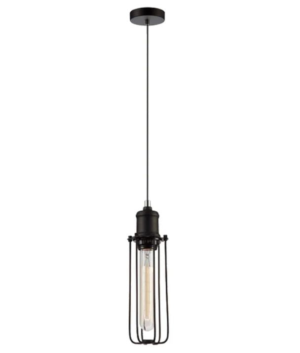 BLACKBAND Industrial Black Tubular Bird Cage Pendant Light