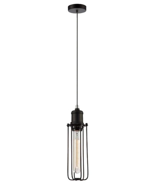 BLACKBAND Industrial Black Tubular Bird Cage Pendant Light