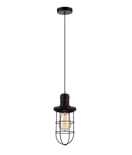 CLA Blackband Black Iron Cage Pendant Light - CAGE CURVED