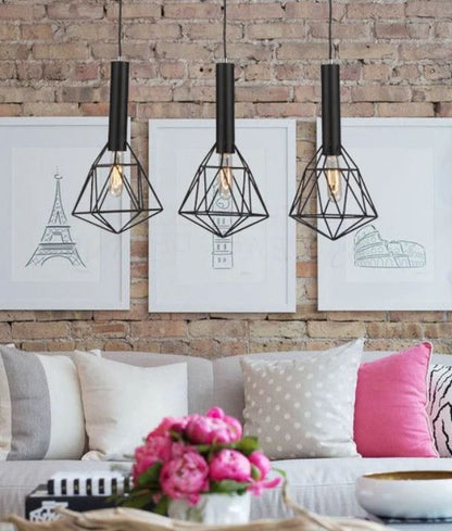 BLACKBAND Pendant Light 3x Bird Cage With Bar Base