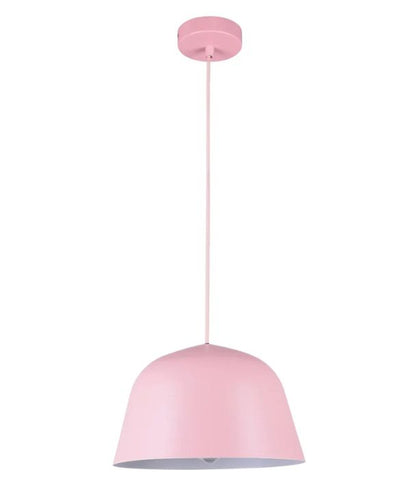PASTEL: Scandinavian Angled Dome Shape Pendant Light - Matte Pink