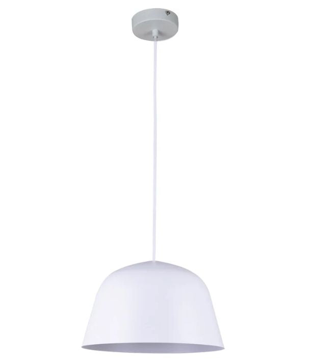 PASTEL: Scandinavian Angled Dome Shape Pendant Light - Matte White