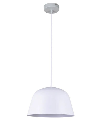 PASTEL: Scandinavian Angled Dome Shape Pendant Light - Matte White