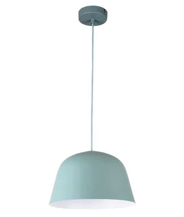 PASTEL: Scandinavian Angled Dome Shape Pendant Light - Matte Blue