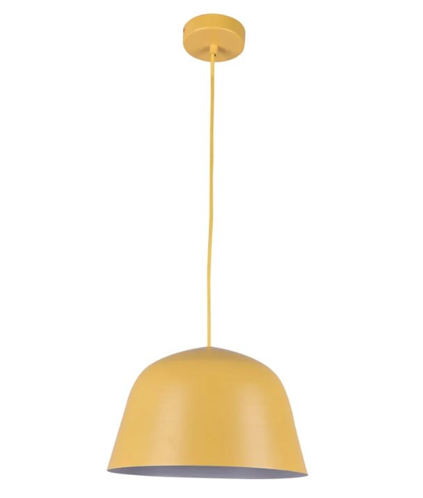 PASTEL: Scandinavian Angled Dome Shape Pendant Light - Matte Yellow