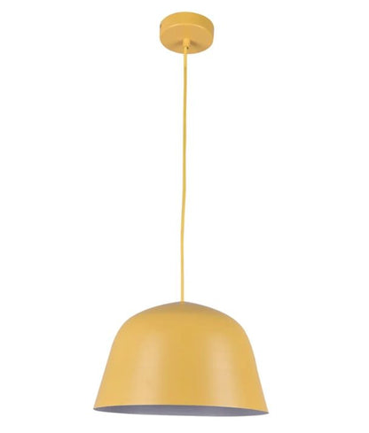PASTEL: Scandinavian Angled Dome Shape Pendant Light - Matte Yellow