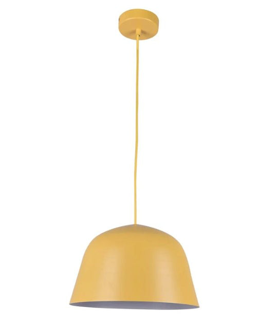 PASTEL: Scandinavian Angled Dome Shape Pendant Light - Matte Yellow