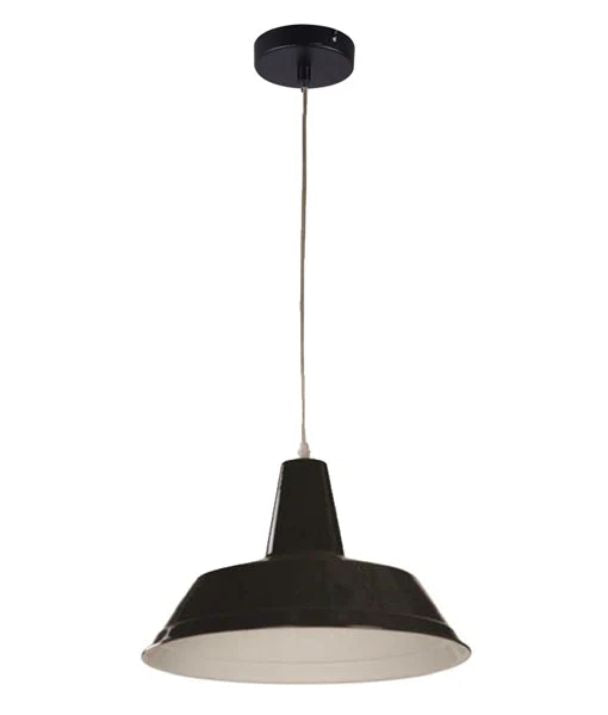 DIVO: Industrial Scandinavian Retro Dome Pendant Light - Black