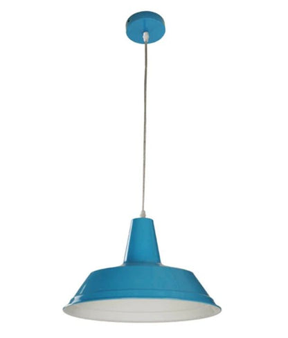 DIVO: Industrial Scandinavian Retro Dome Pendant Light - Blue