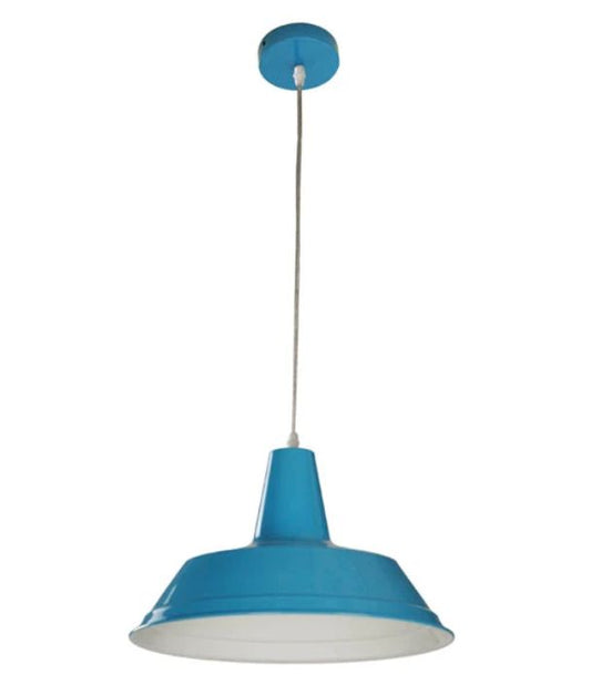 DIVO: Industrial Scandinavian Retro Dome Pendant Light - Blue
