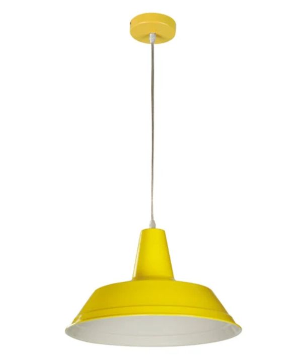 DIVO: Industrial Scandinavian Retro Dome Pendant Light - Yellow