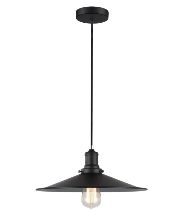 PIATTO: Industrial Black Coolie Pendant Lights - Large