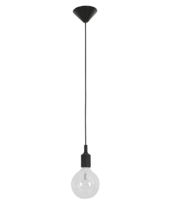 Industrial Minimalist Silicone Pendant Light Suspension - Black